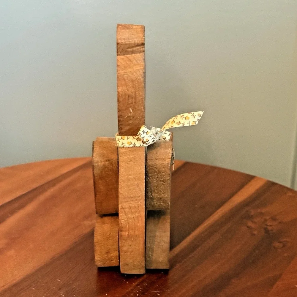 Handmade Folk Art Wooden Bear Jointed Articulated‎ Shelf Sitter 10.5